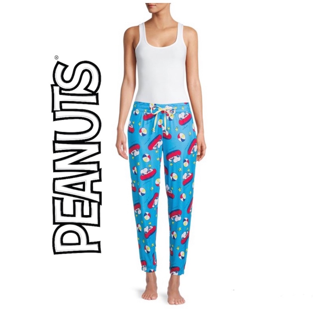 ⤵️🆕 Peanuts Women's Pool Day Snoopy Sleep Joggers